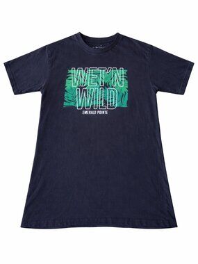 PALACE Navy Short-Sleeve Tee with Green Graphic boys S Emerald Pointe